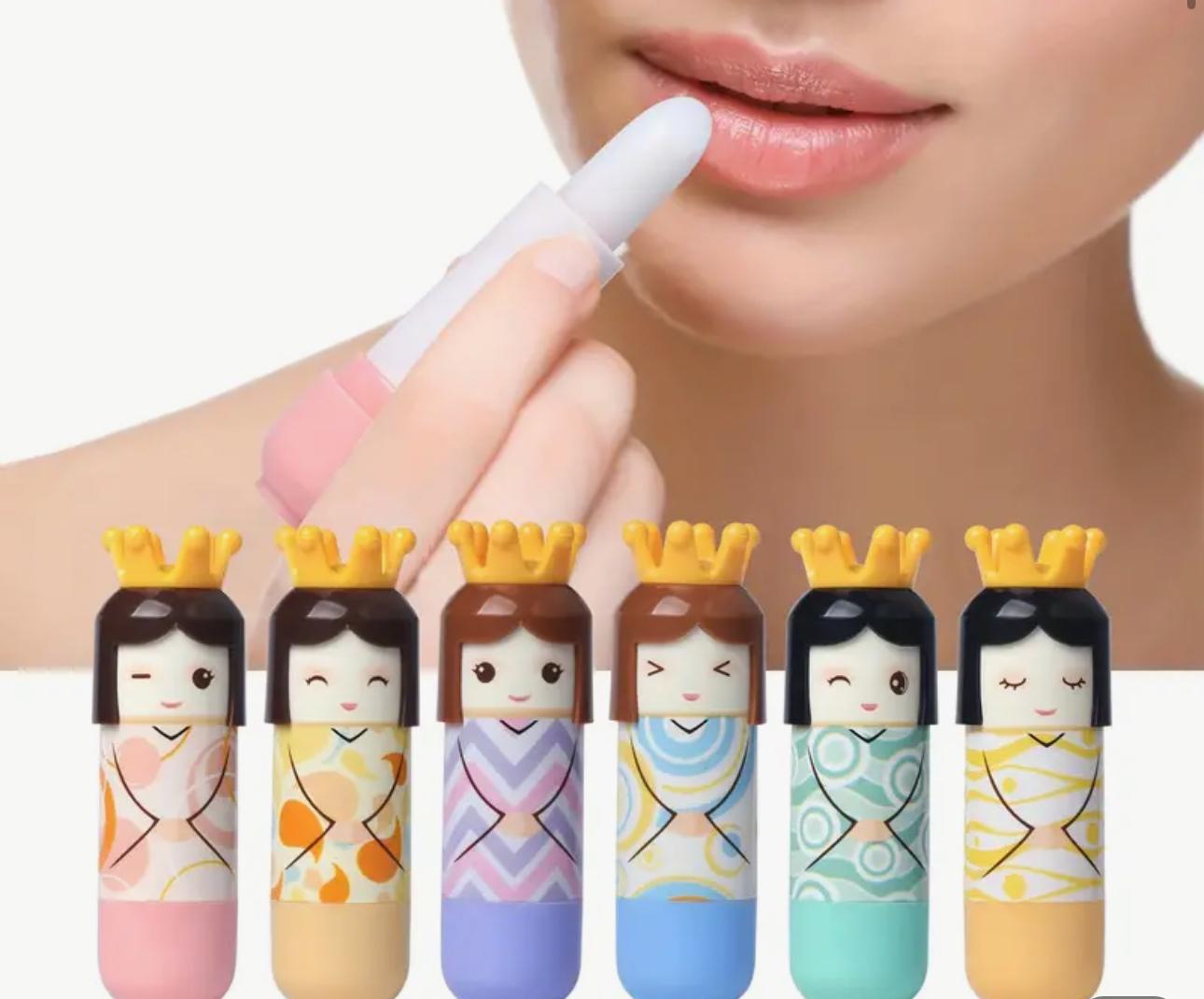 *Doll-shaped lip balm Moisturizes lips.